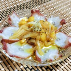 柿料理　タコの和風柿カルパッチョ